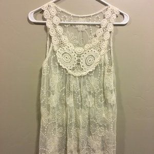 Off white lace tank top